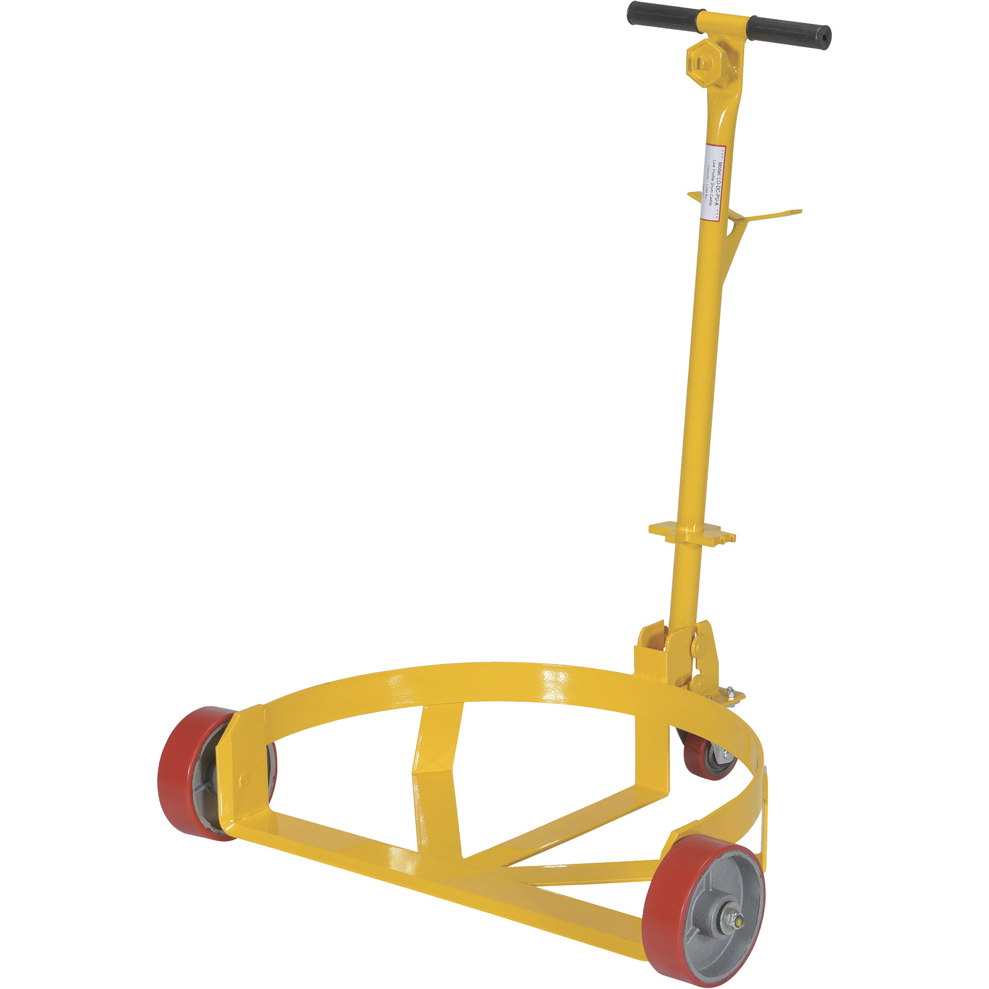 Vestil Lo-Profile Drum Caddy - 1,200-Lb. Capacity, Poly-On-Steel Wheels, Model# LO-DC-PU